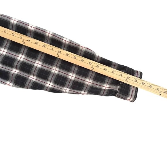 Harley-Davidson Y2K Flannel Shirt M Embroidered Bar & Shield Plaid Bikercore - Picture 9 of 10